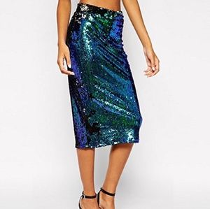 New with Tags - Sequins Pencil Midi Skirt